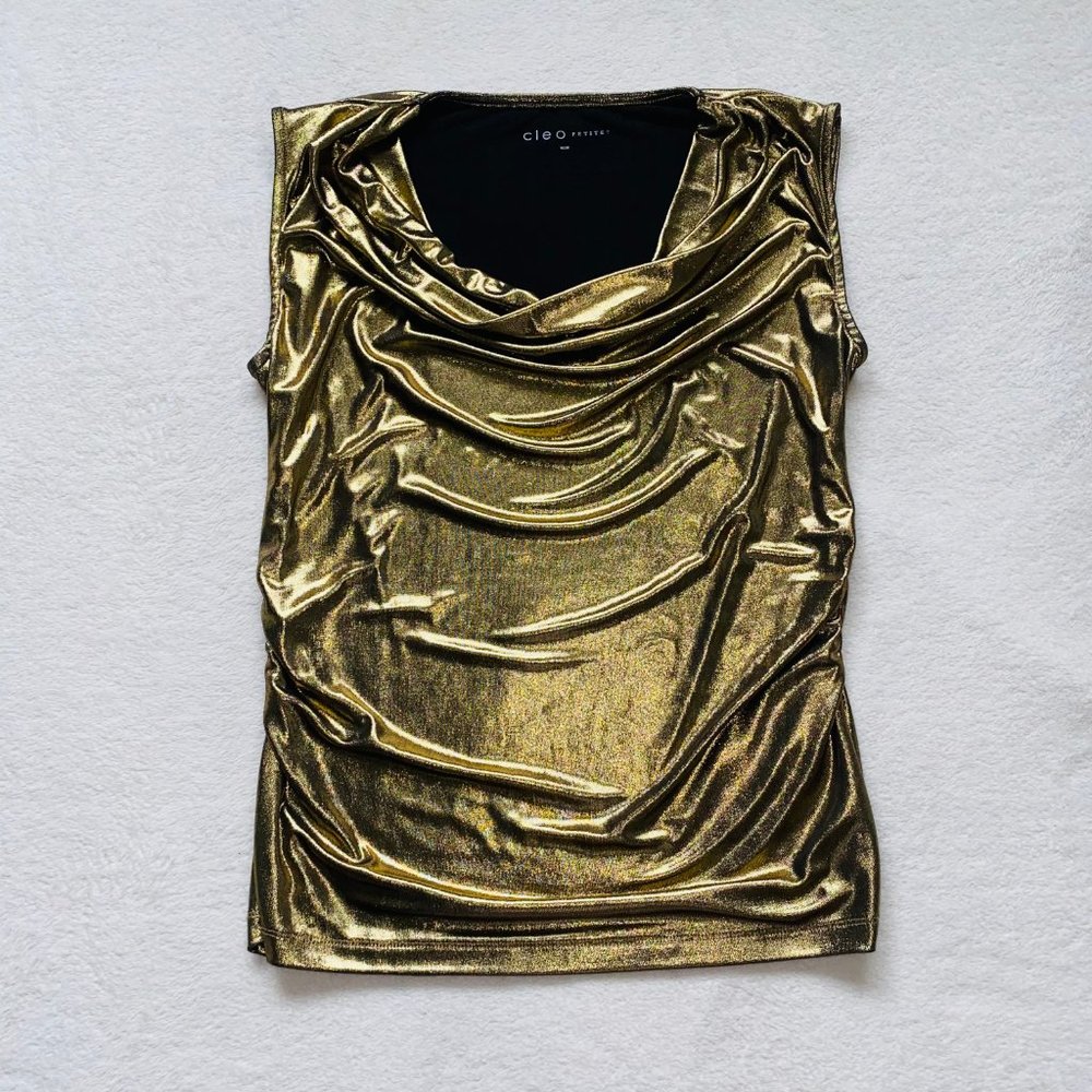gold blouse